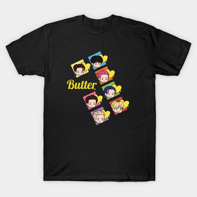 Chibi Bangtan Members Butter T-Shirt by DaphInteresting